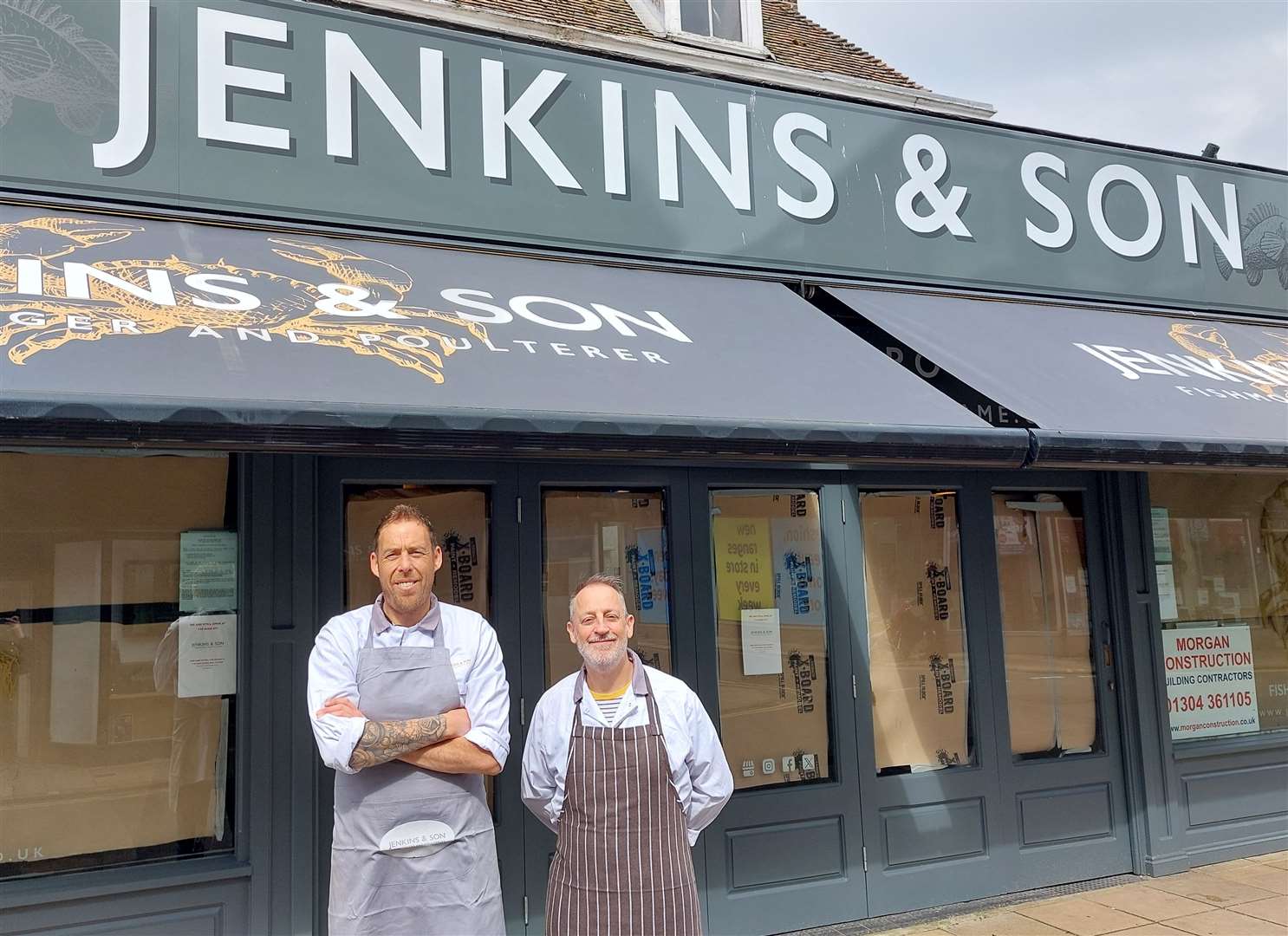 Owner Darren Jenkins and head chef Peter Keyes from Jenkins and Son Fishmonger in Deal outside their new store, the former JC Rooks unit