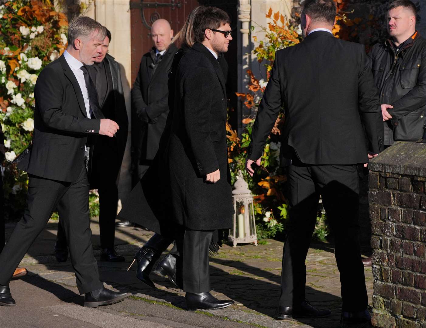 Former One Direction band member Niall Horan (centre) arrives for the funeral service of One Direction singer Liam Payne at St Mary’s Church in Amersham, Buckinghamshire (Jonathan Brady/PA)