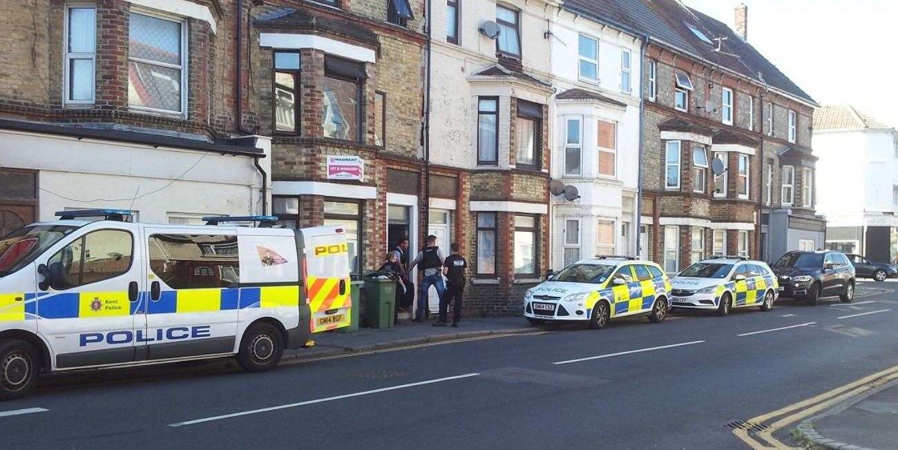 The officer was allegedly sprayed with bleach in Black Bull Road, Folkestone. Picture: UK News in Pictures