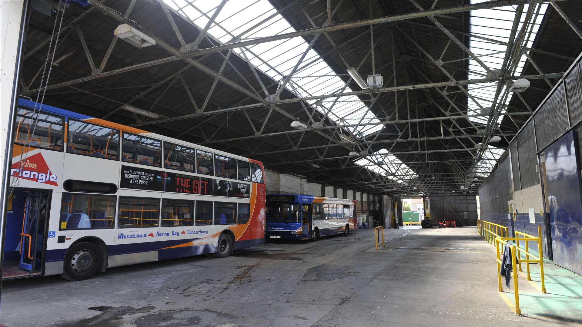 Inside the depot