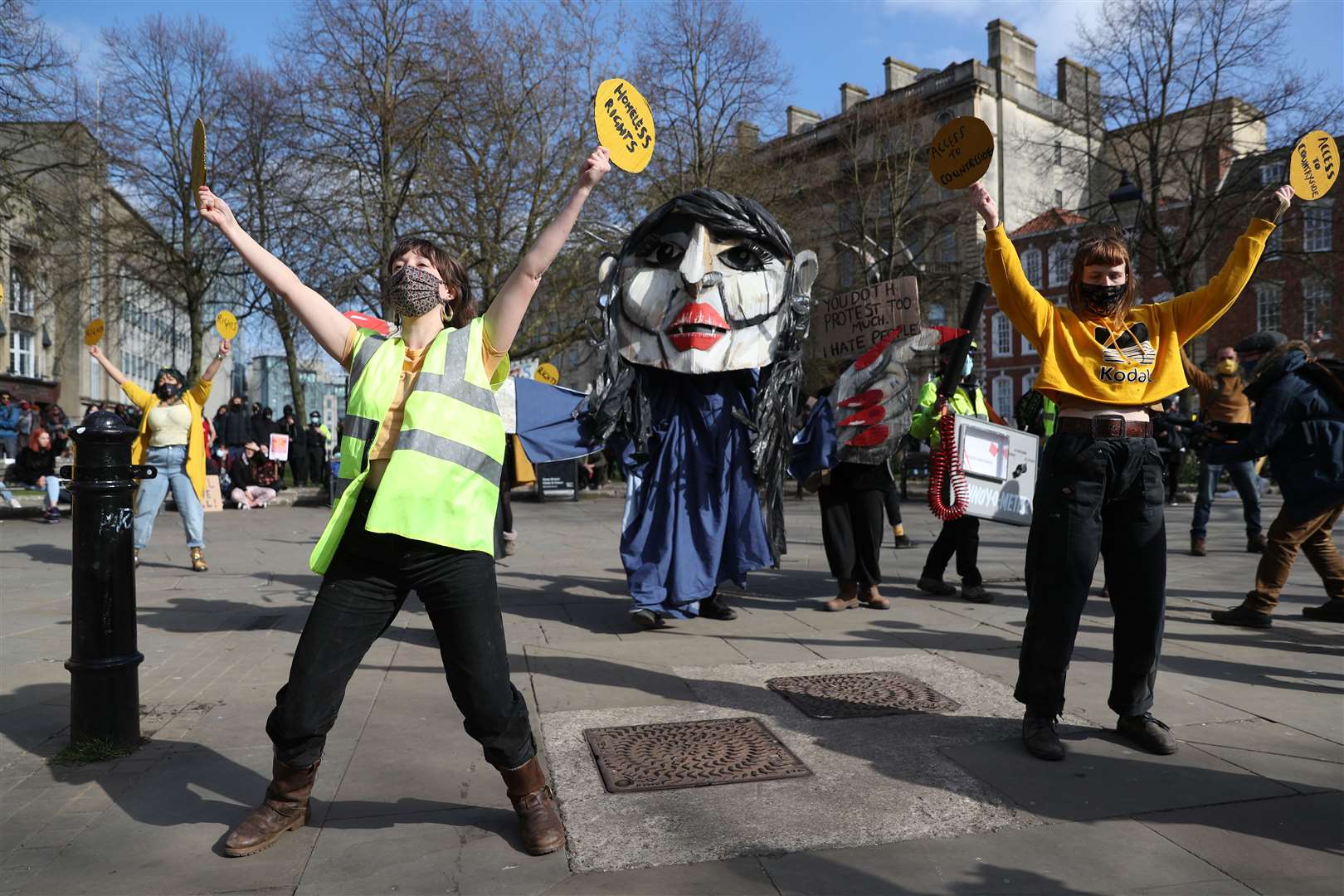 Demonstrators on College Green in Bristol (Andrew Matthews/PA)