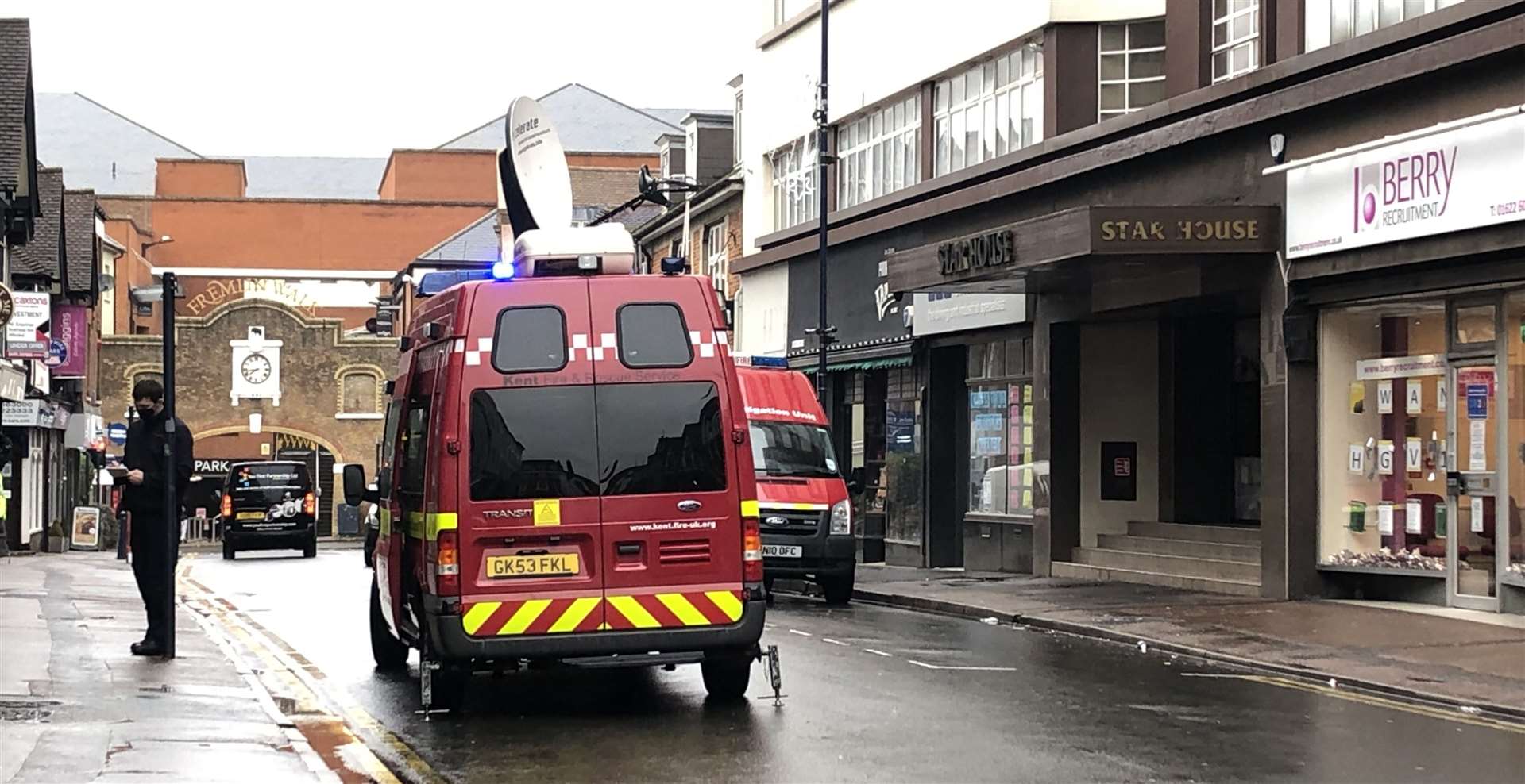 Emergency services respond to an incident near Star House in Pudding Lane