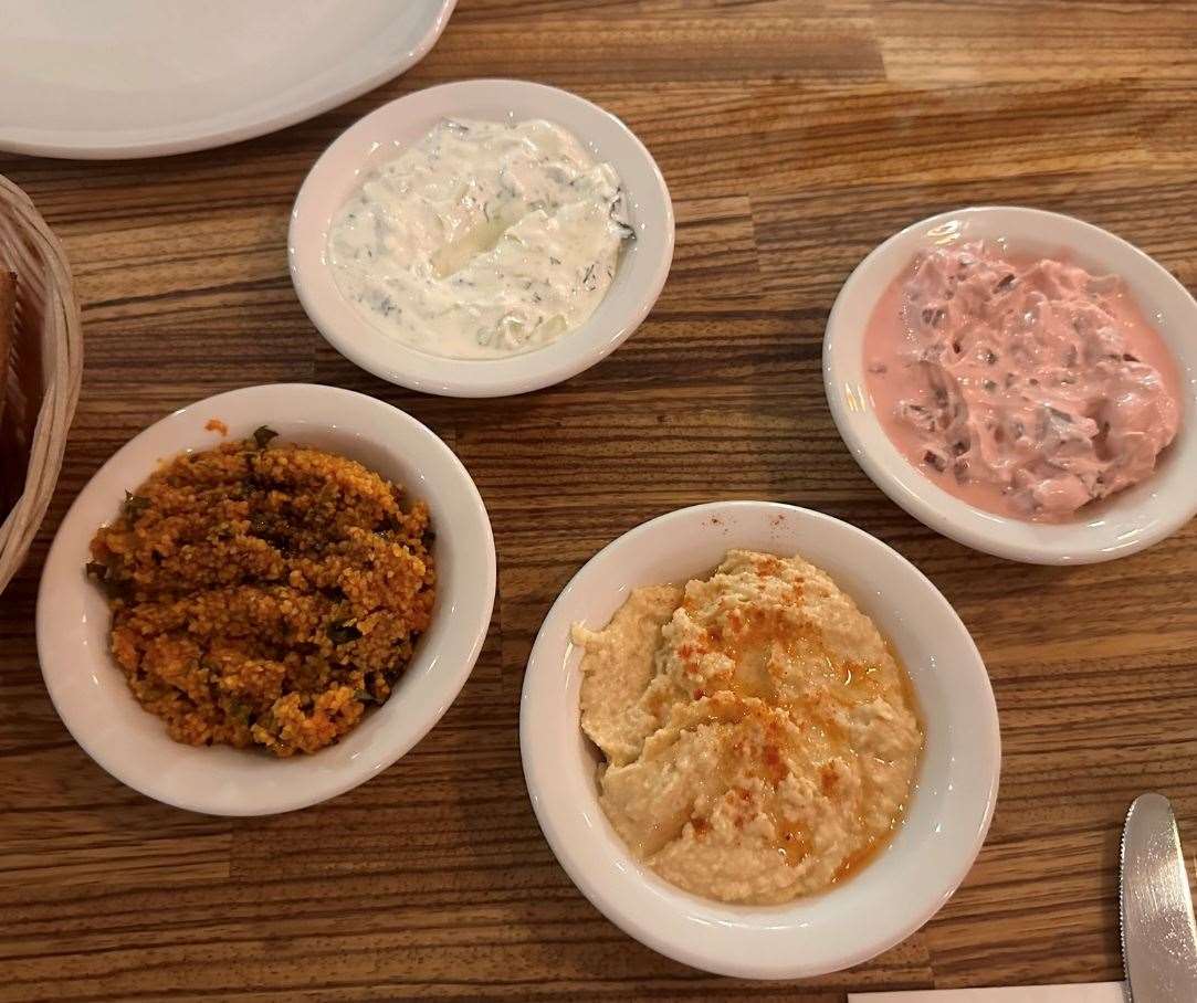 The selection of cold mezze at Gem of Kent