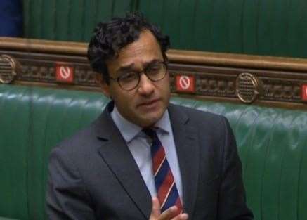 Rehman Chishti in the House of Commons. Picture: ParliamentTV