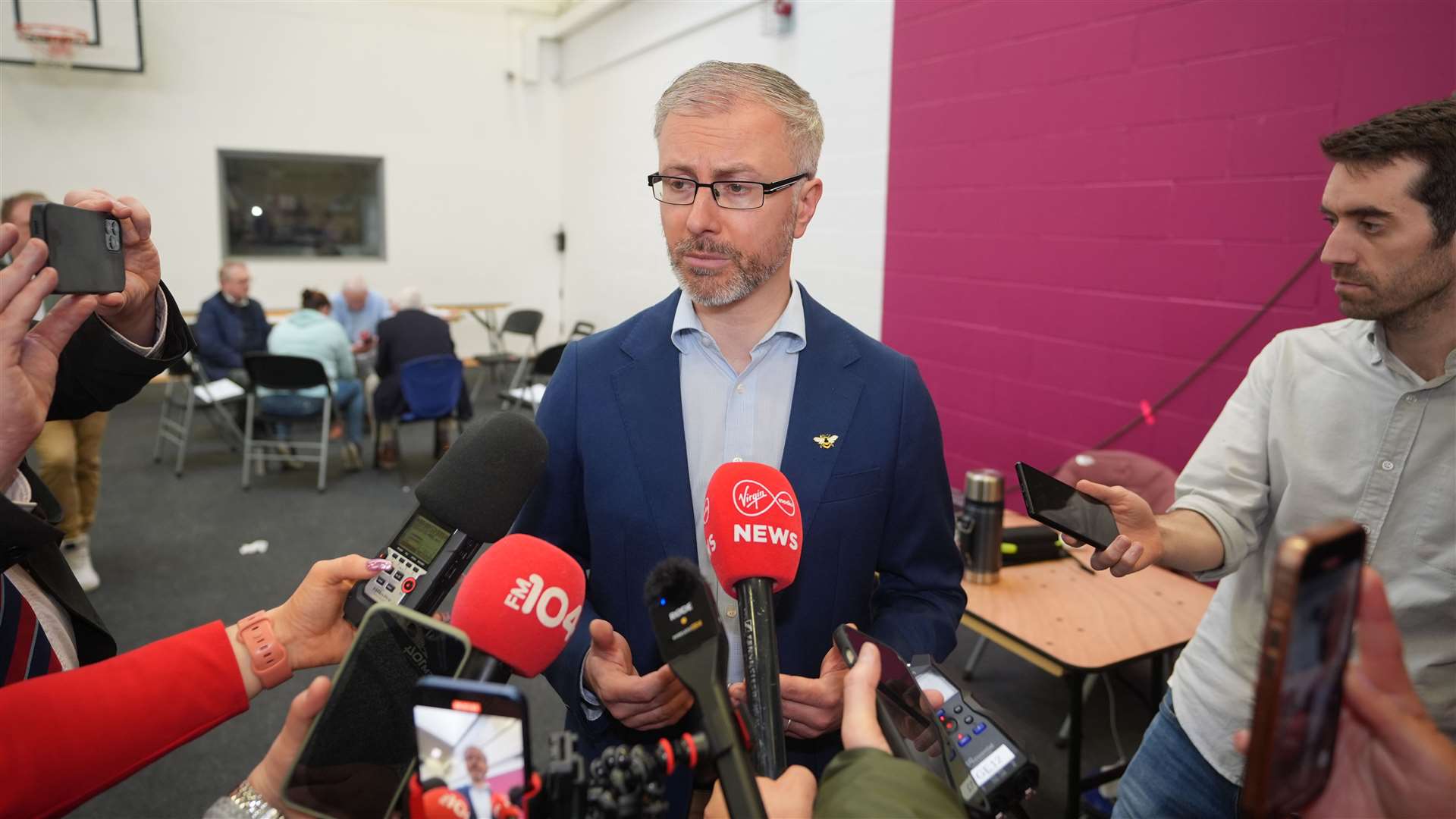 Green Party Leader Rodrick O’Gorman at the Dublin West count centre at Phibblestown Community Centre (Niall Carson/PA).