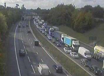 Delays on M25 near Sevenoaks after crash involving van and trailer