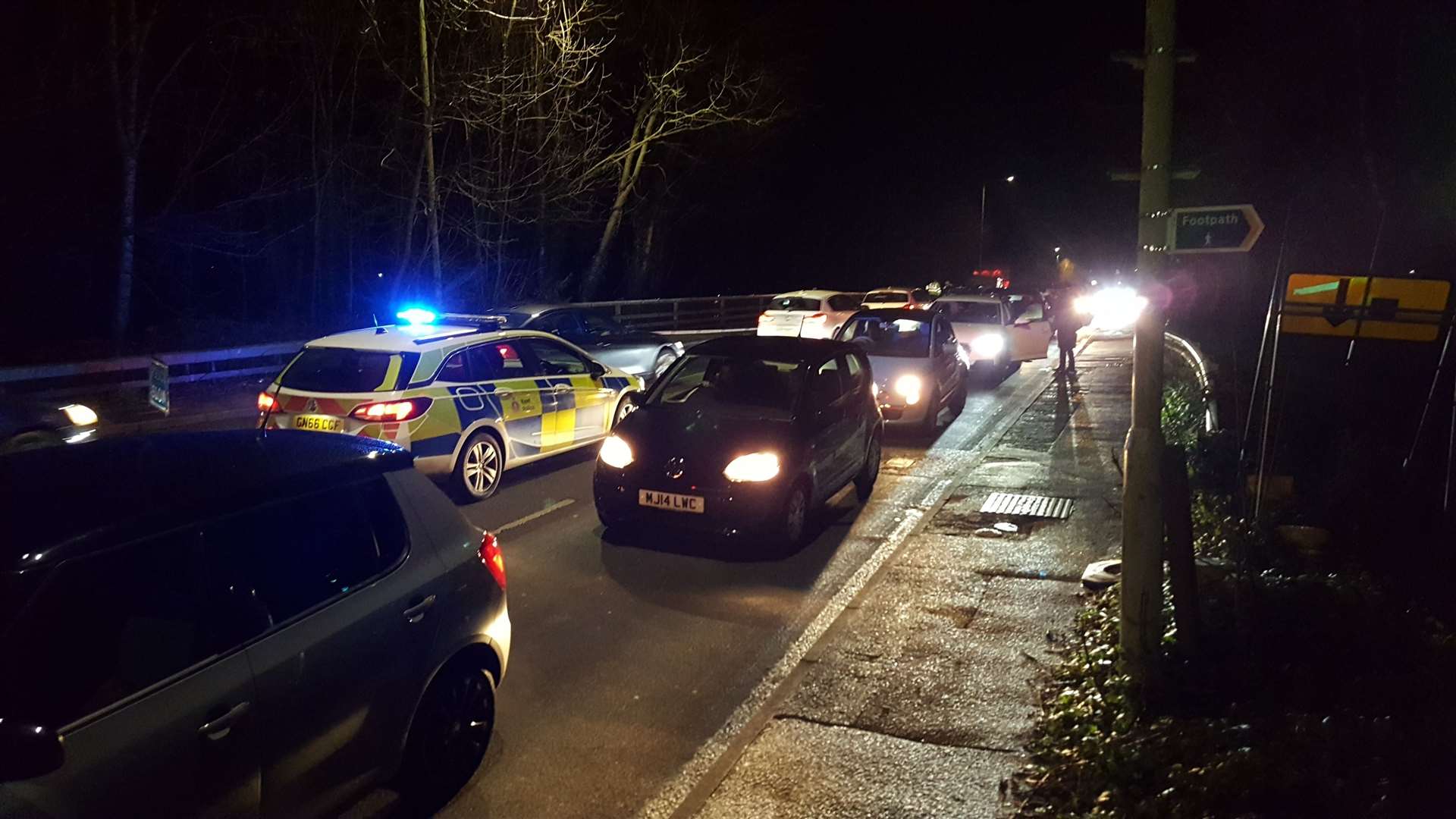 Traffic on the bridge following the incident