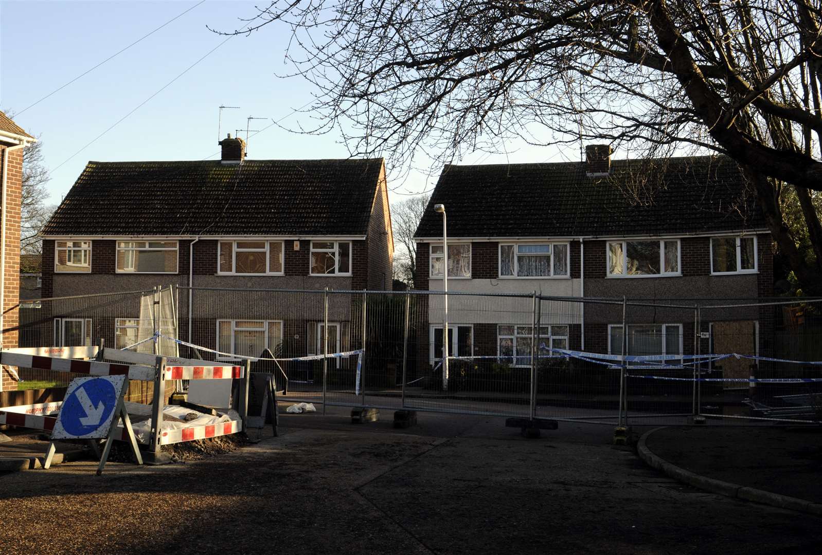 The scene after the huge sinkhole emerged in December 2009