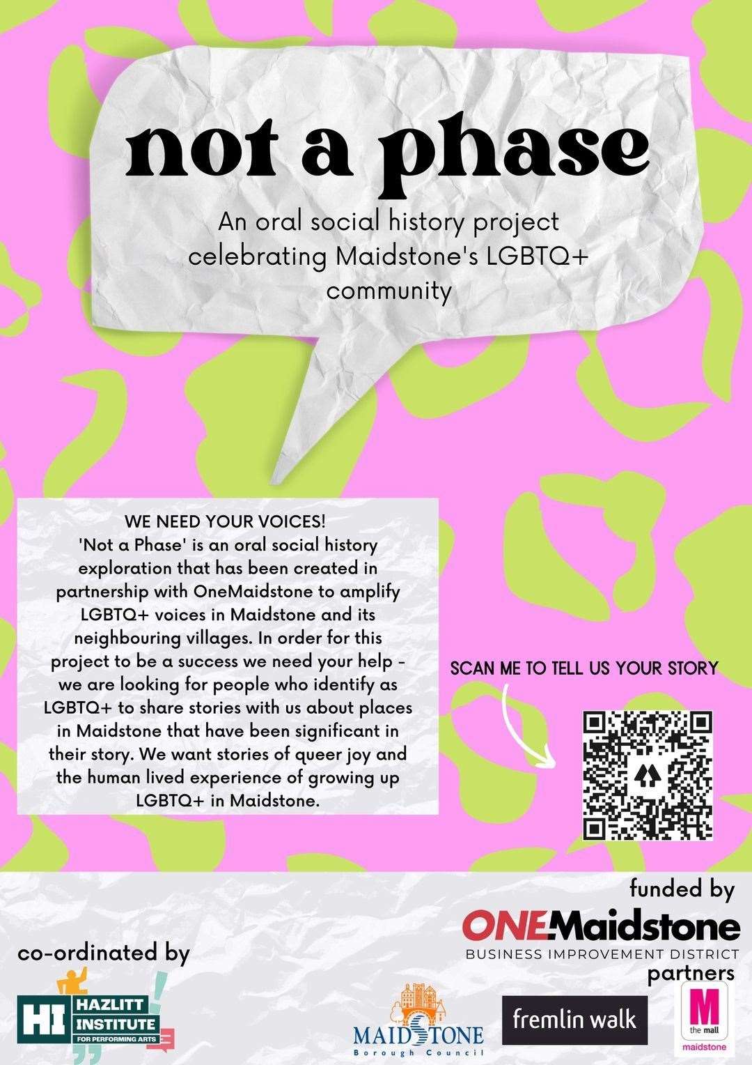 Maidstone to host Pride month 'Not a Phase' audio tour, celebrating