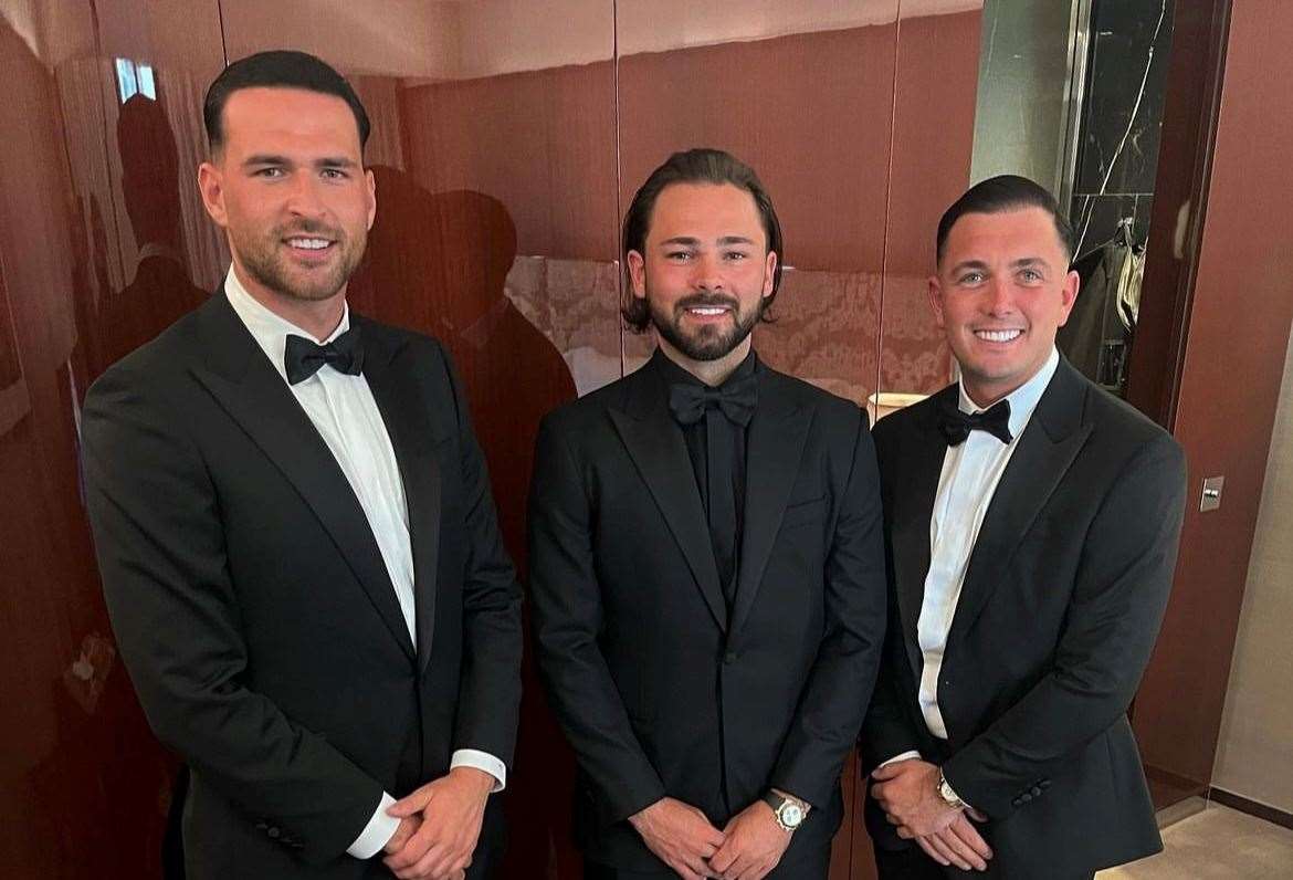 From left: Ronnie Vint, Bradley Dack and Jamie O'Connell. Picture: Ronnie Vint/Instagram