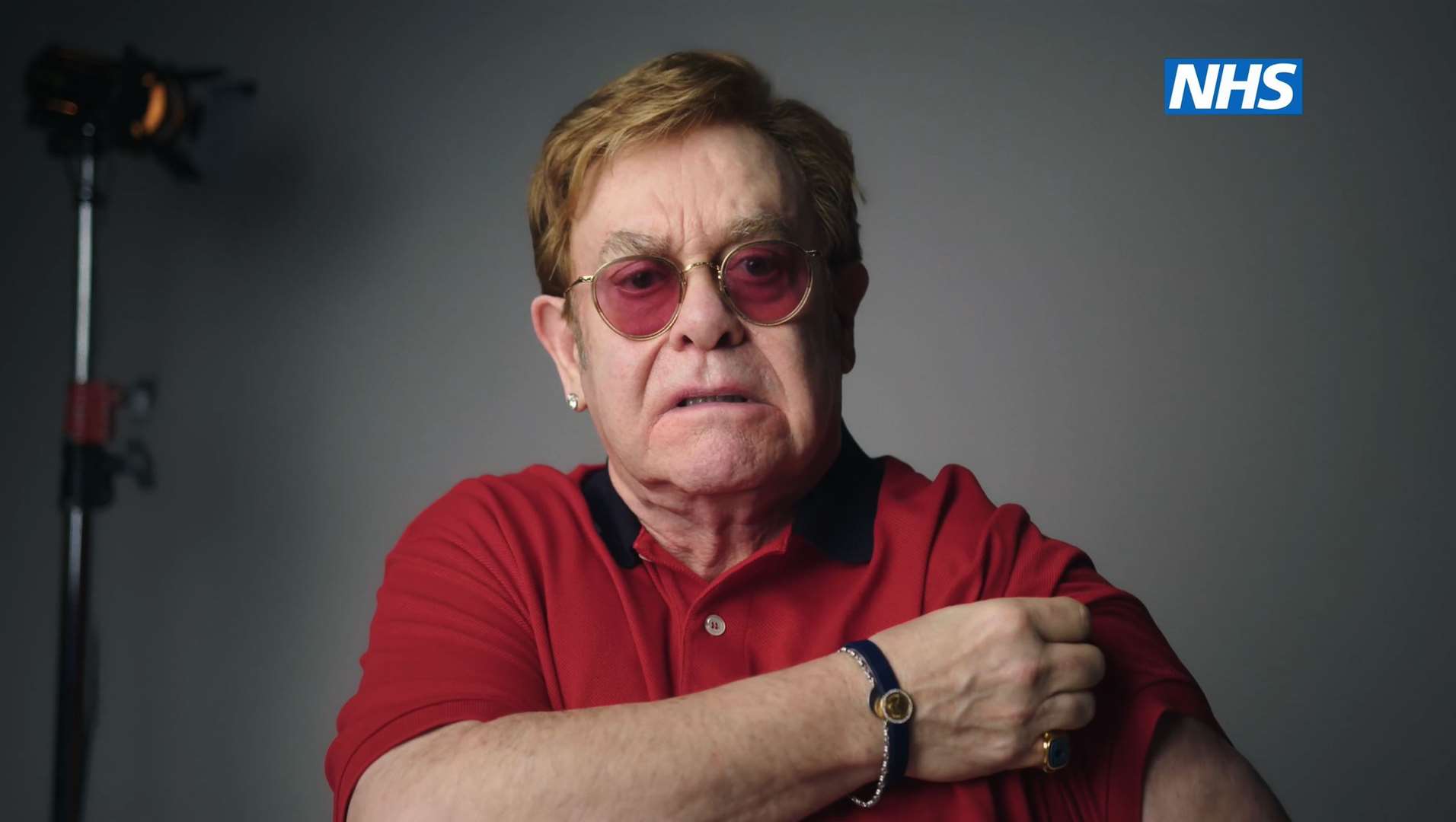 Sir Elton John in a video encouraging people to get vaccinated (NHS England/PA)