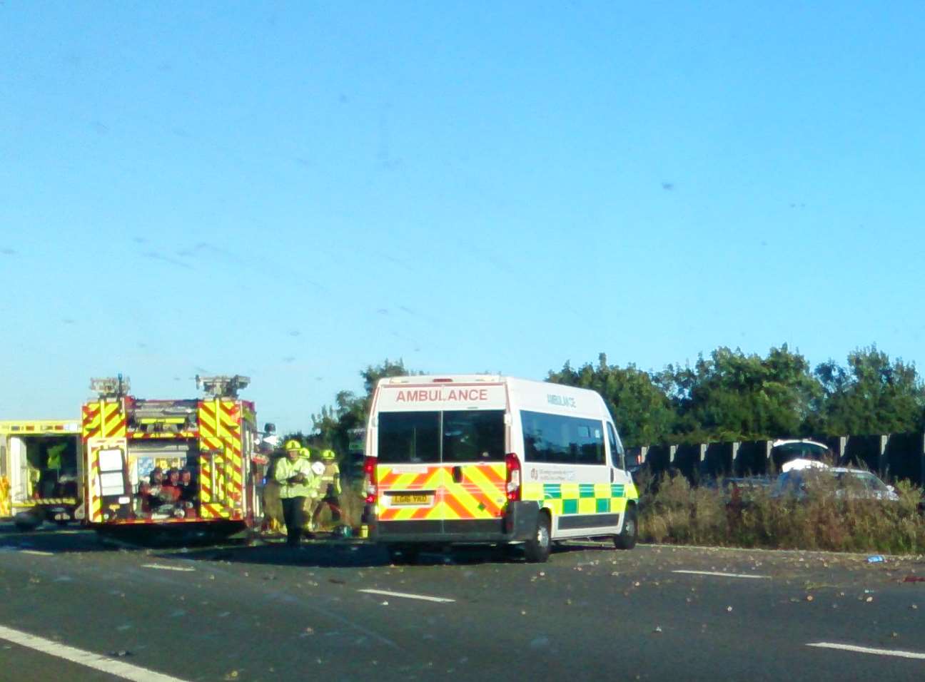 The scene of the crash on the M20. Credit: Ayrton Hathaway