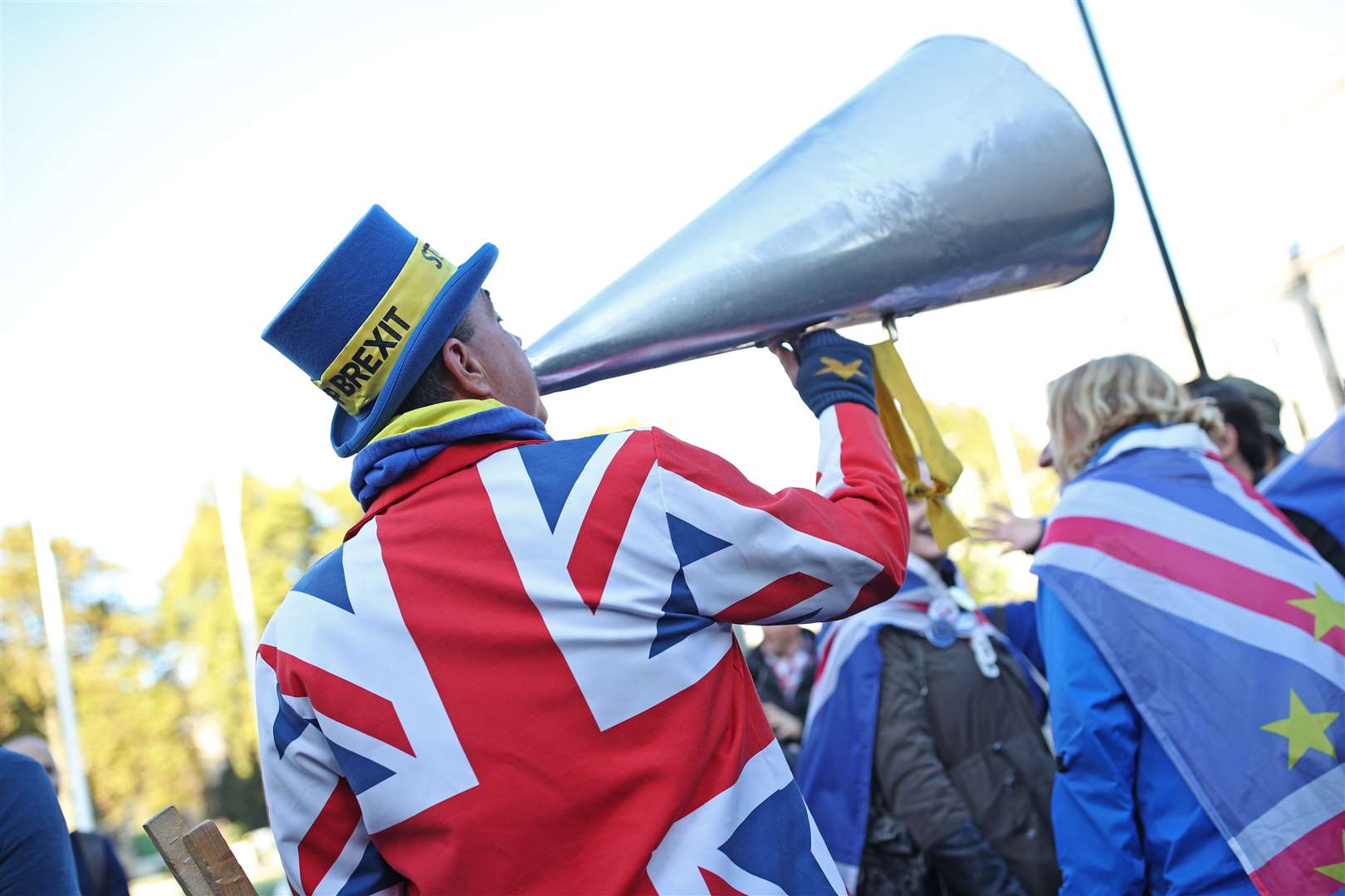 Steve Bray outside the Houses of Parliament (Yui Mok/PA)