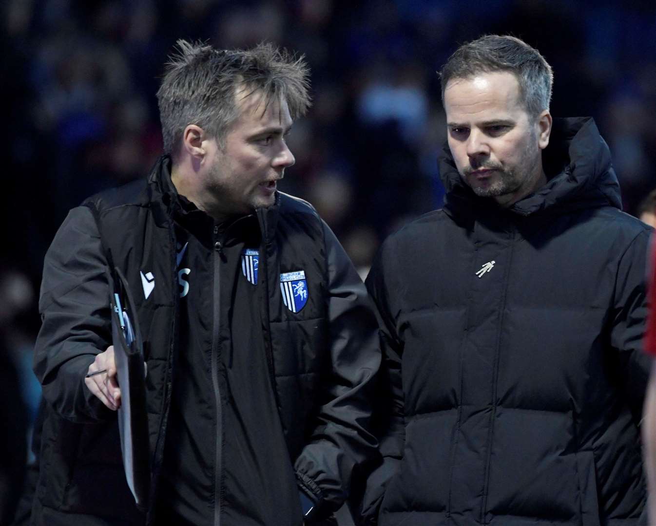 Head coach Stephen Clemence and assistance Robbie Stockdale have things to consider after defeat at Tranmere Picture: Barry Goodwin