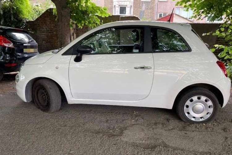 The vandalised cars owned by staff at the Wiggles Playgroup in Sheerness