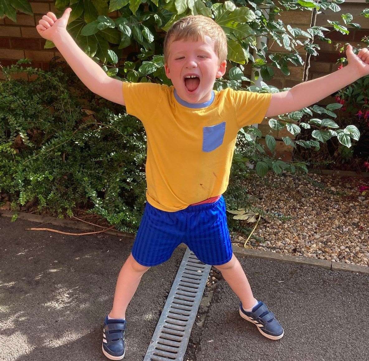 Five-year-old Max completed the one-mile walking challenge as part of the Kent School Games' Rainbow Challenge (40486185)
