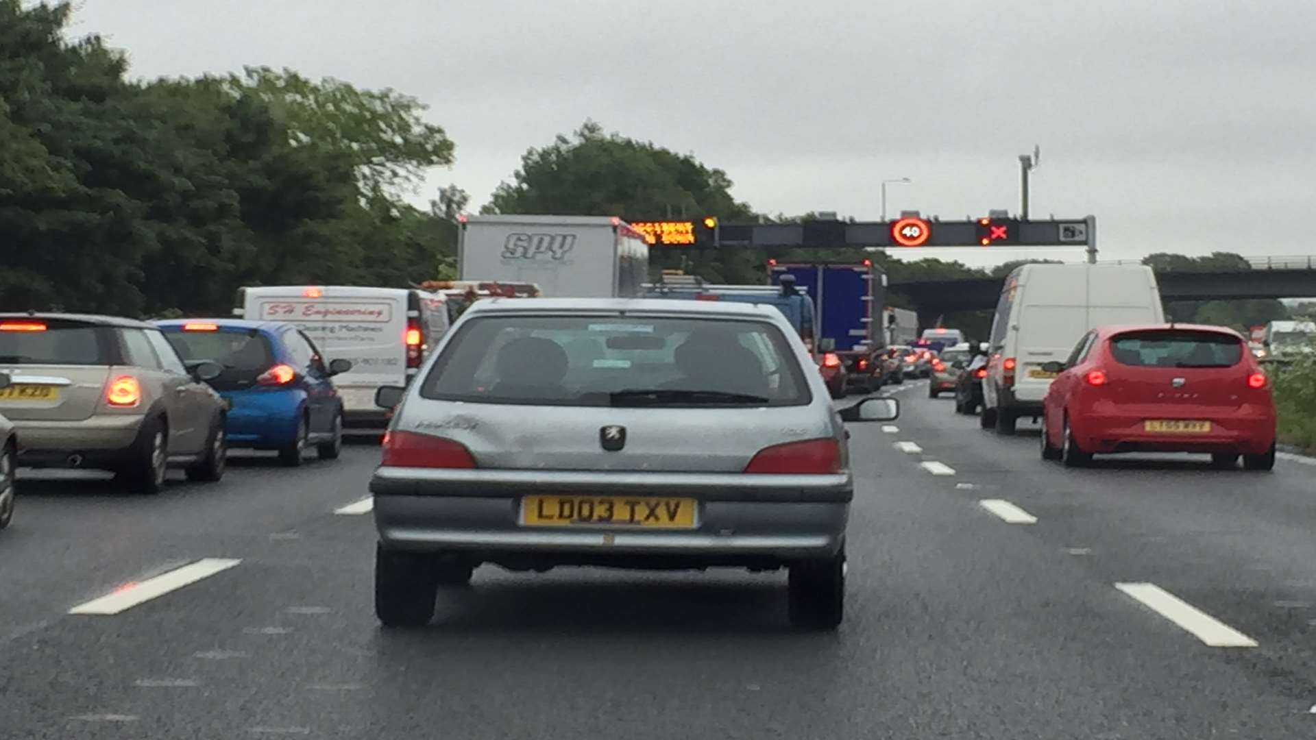 Maidstone: Car crashes into barrier on the M20 coastbound at junction 5