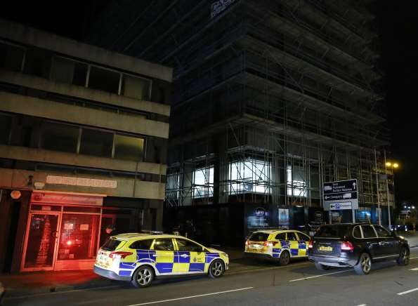 Police outside Miller House in Maidstone town centre