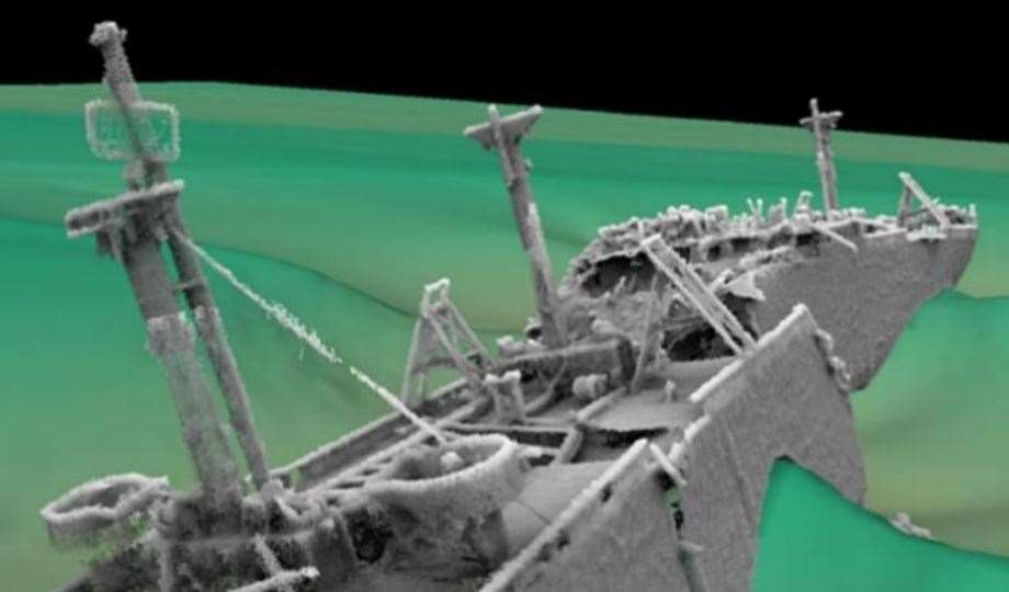 Latest image of the wreck of the SS Richard Montgomery Picture: Maritime & Coastguard Agency