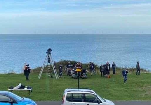 Crews in Tankerton filming a TV series based on Julie Wassmer's books. Picture: Katie Blake