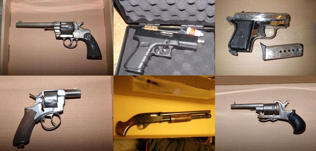 Firearms seized during a week of operations by the Met Police in February (Metropolitan Police/PA)