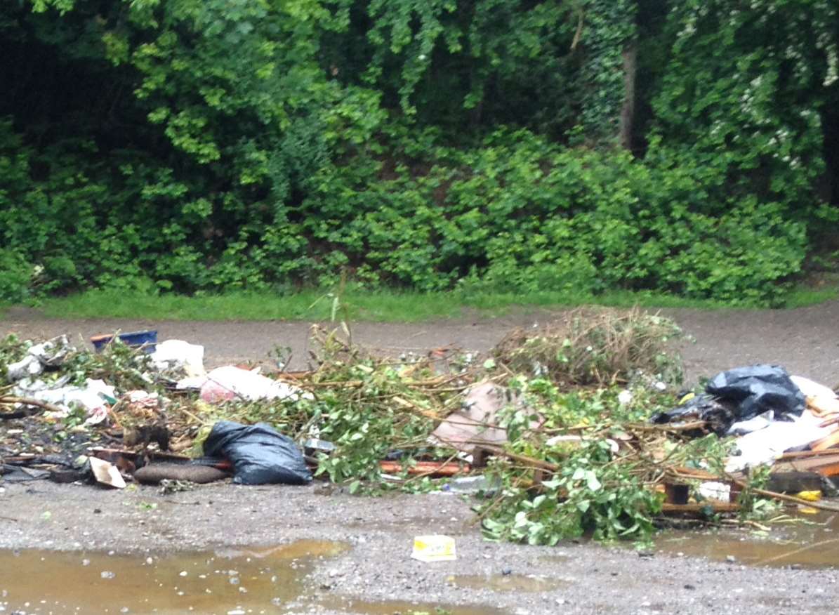 Rubbish was dumped in streets and in fields