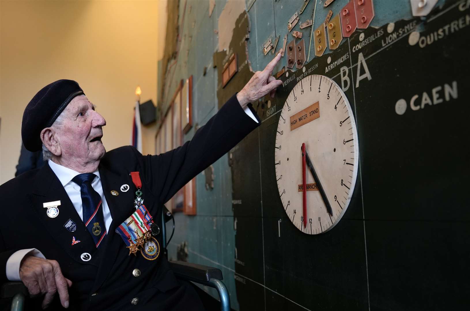 Normandy veteran George Chandler, 99, in the Map Room at Southwick House (Andrew Matthews/PA)