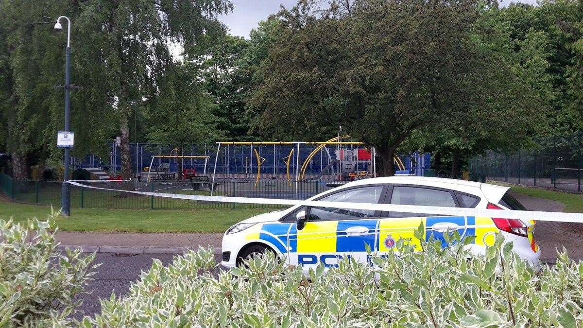 A witness described an area behind a police cordon as a 'ghost town'