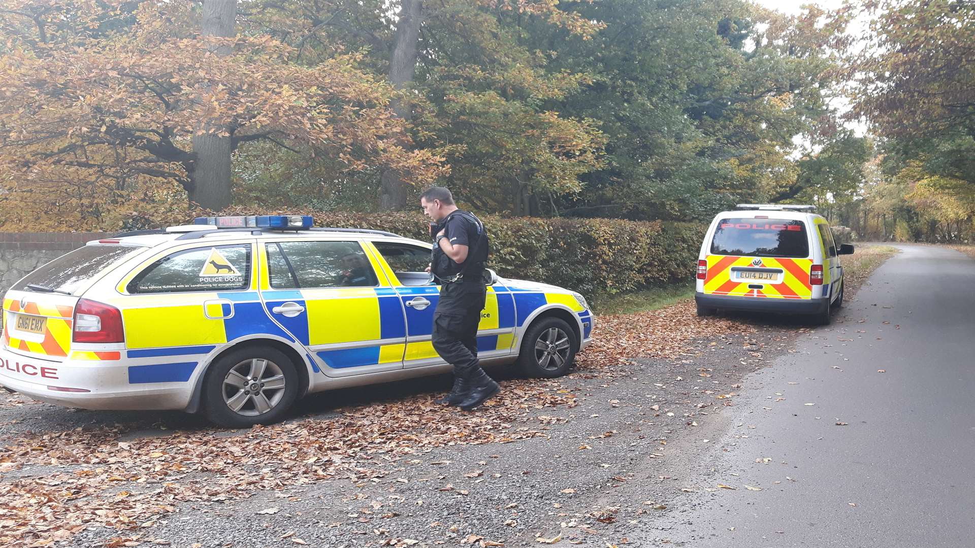 Police set up a cordon around the area. Picture by reporter Vicky Castle