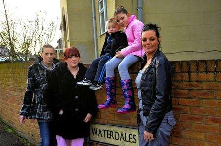 Campaigning mums with some of their children - Stella Coffee, Natalie Margetson, Leon Blackman, Courtney Barnes and Juliet Green