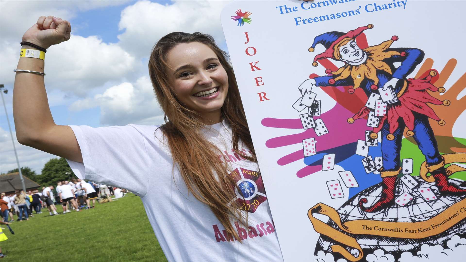 Georgina Sandford-Hopper of Archies' Ambassadors, Rochester at the Cornwallis East Kent Freemasons' Charity "Its a Knockout" fundraising event.