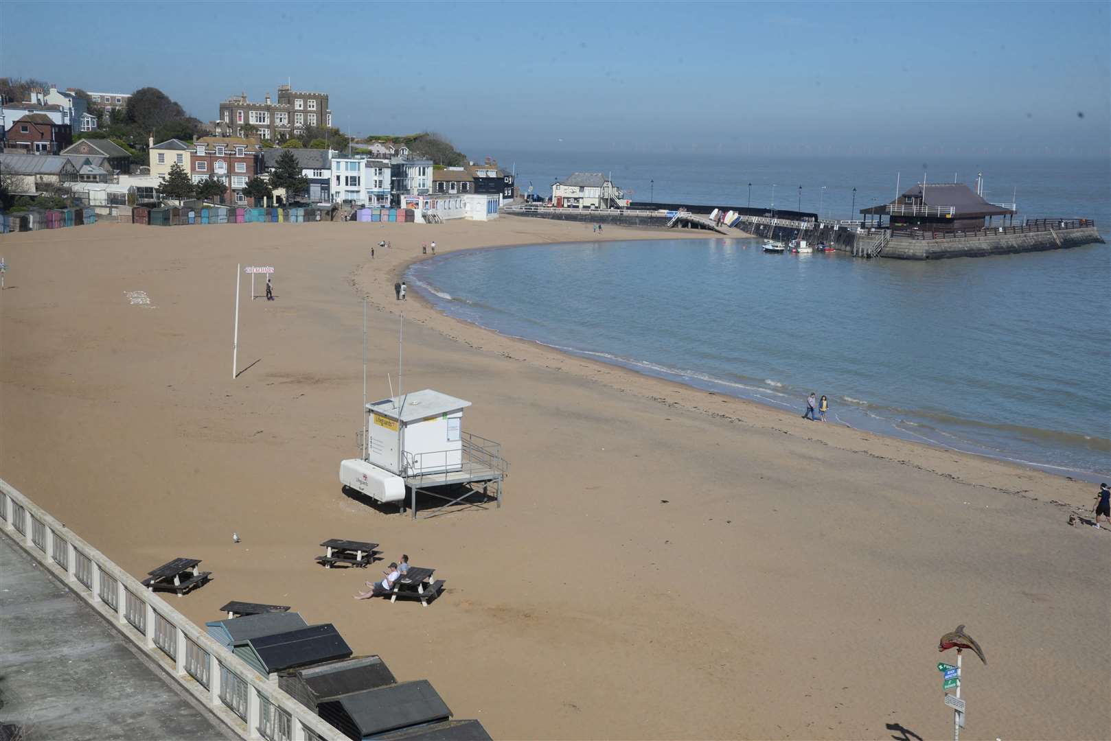 Viking Bay, Broadstairs on during lockdown. Picture: Chris Davey