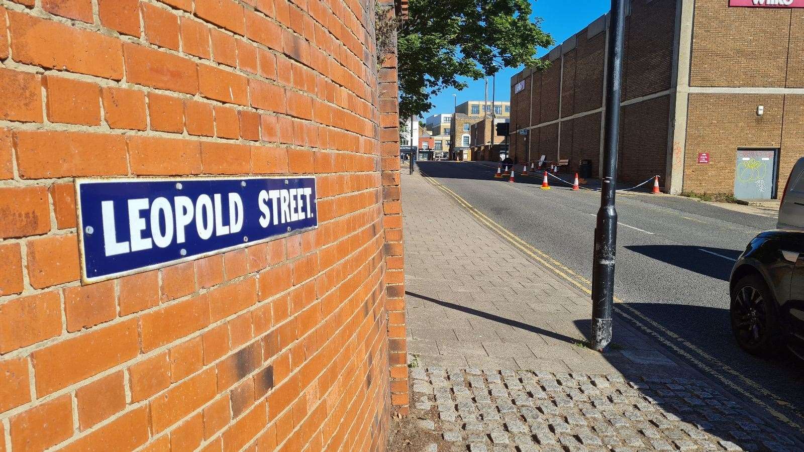 An area of Leopold Street in Ramsgate was taped off following the tragedy