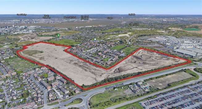 Aerial image of the Stone Pit II off Watling Street near Dartford which is being developed by Taylor Wimpey