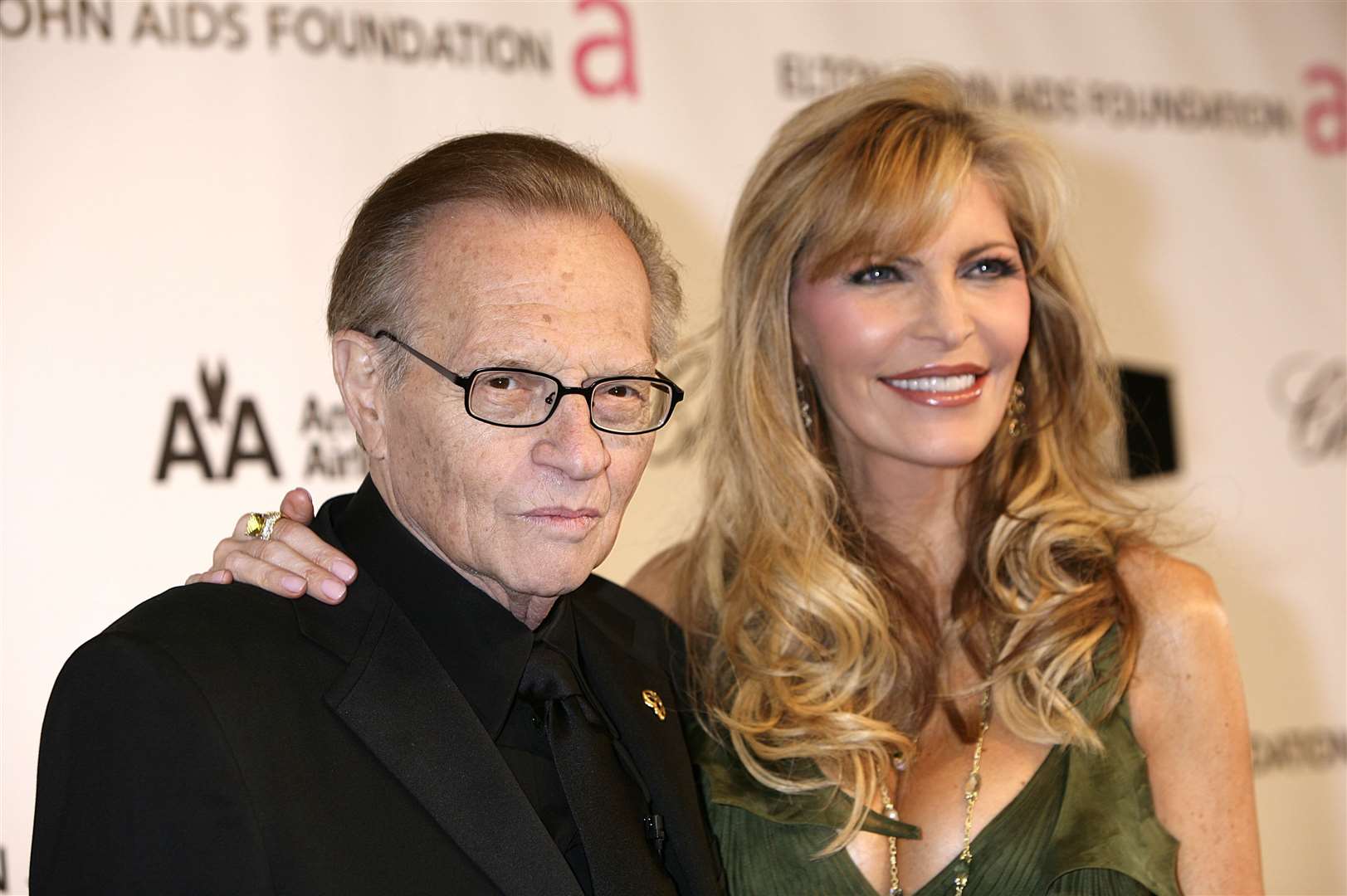 Larry King and Shawn Southwick (Yui Mok/PA)