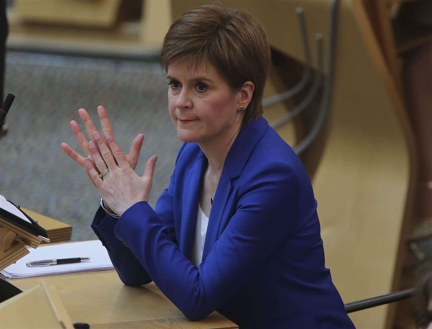 First Minister Nicola Sturgeon addressing the Scottish Parliament (Fraser Bremner/Scottish Daily Mail/PA)