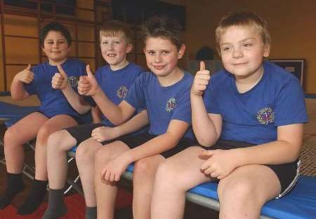 YOUNG ACES: from left, Charlie Wall, Sasha Oliver, Scott Bates and Alex Macey. Picture: DAVE DOWNEY