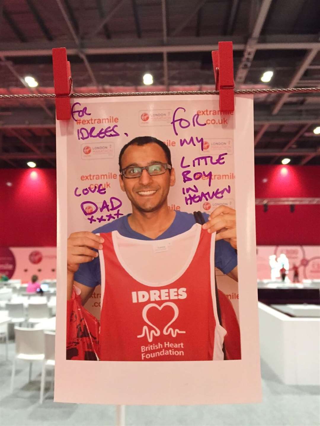 Abu Saleh has raised more than £13,000 for the British Heart Foundation by running three London marathons and one in Manchester (BHF/PA)