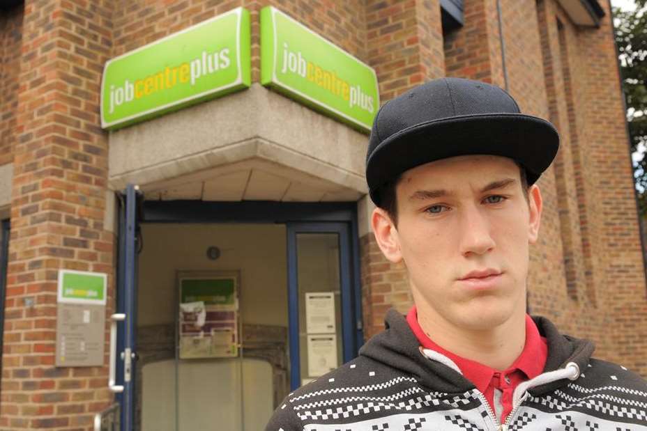 Ross Ginn is protesting at Dartford Job Centre