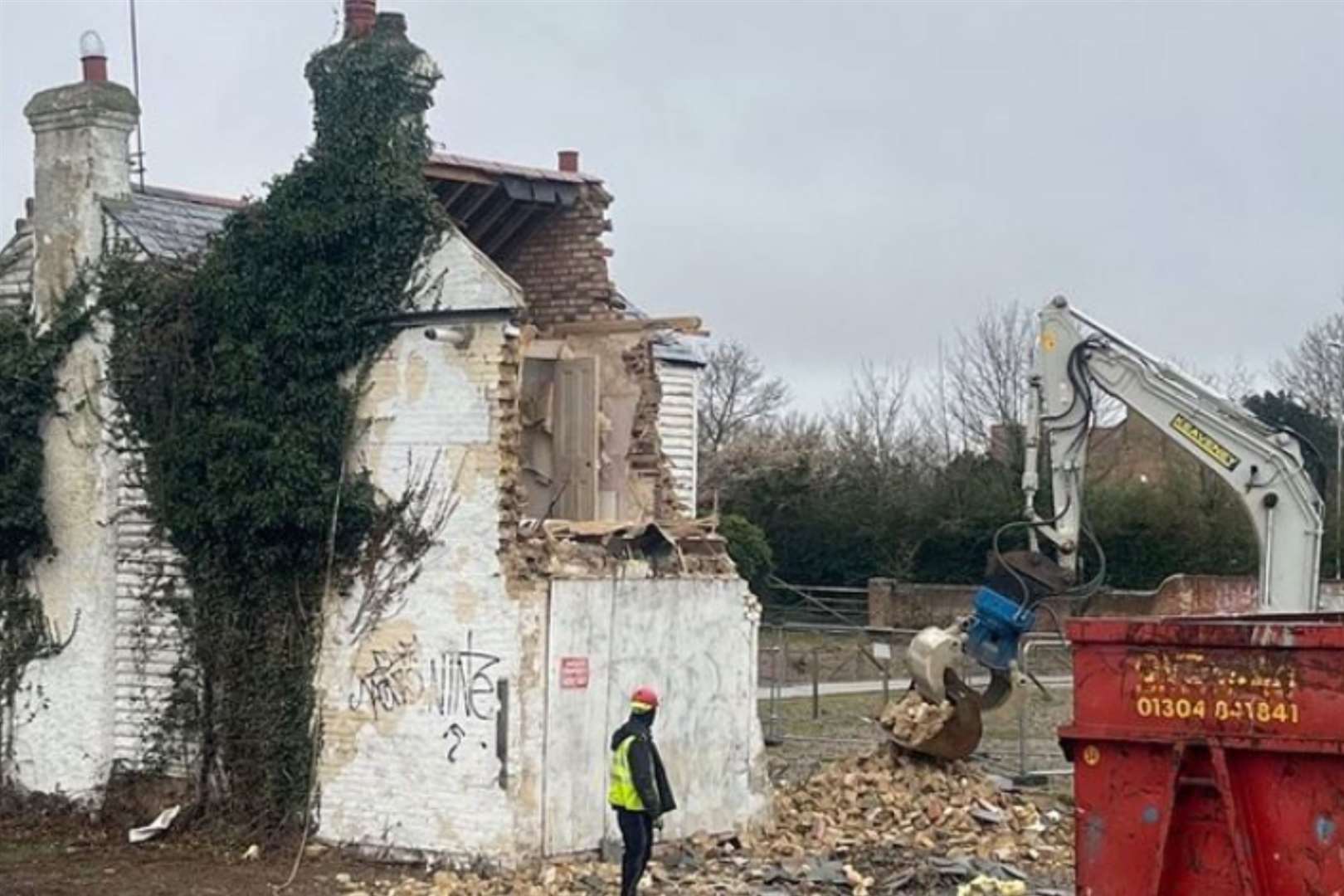 The building after demolition. Picture: Banksy/Instagram