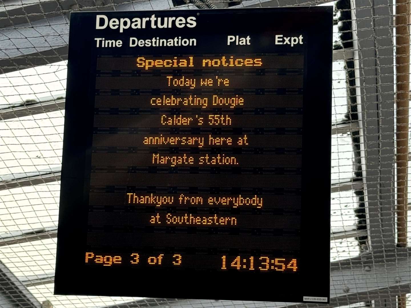 Dougie Calder has been celebrated after working at Thanet's railway stations for 55 years. Picture: Southeastern