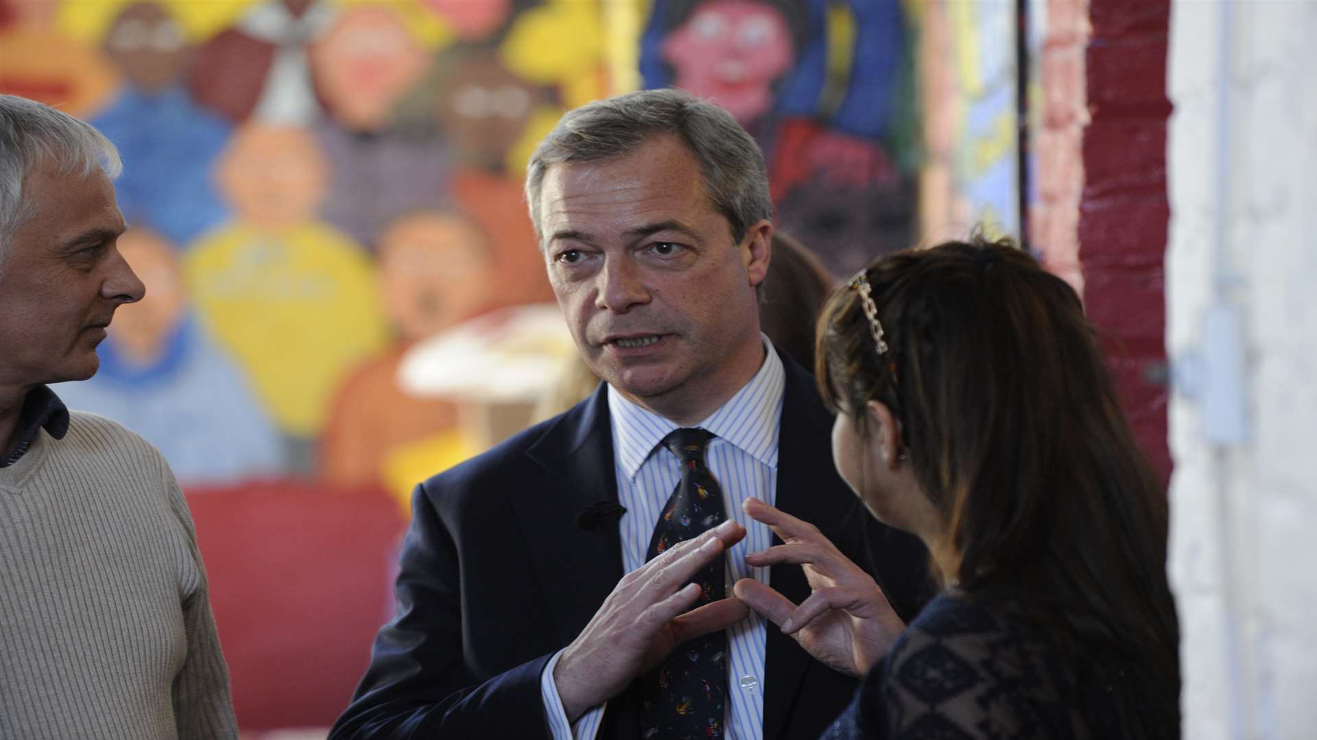 Mr Farage speaks to locals in Ramsgate