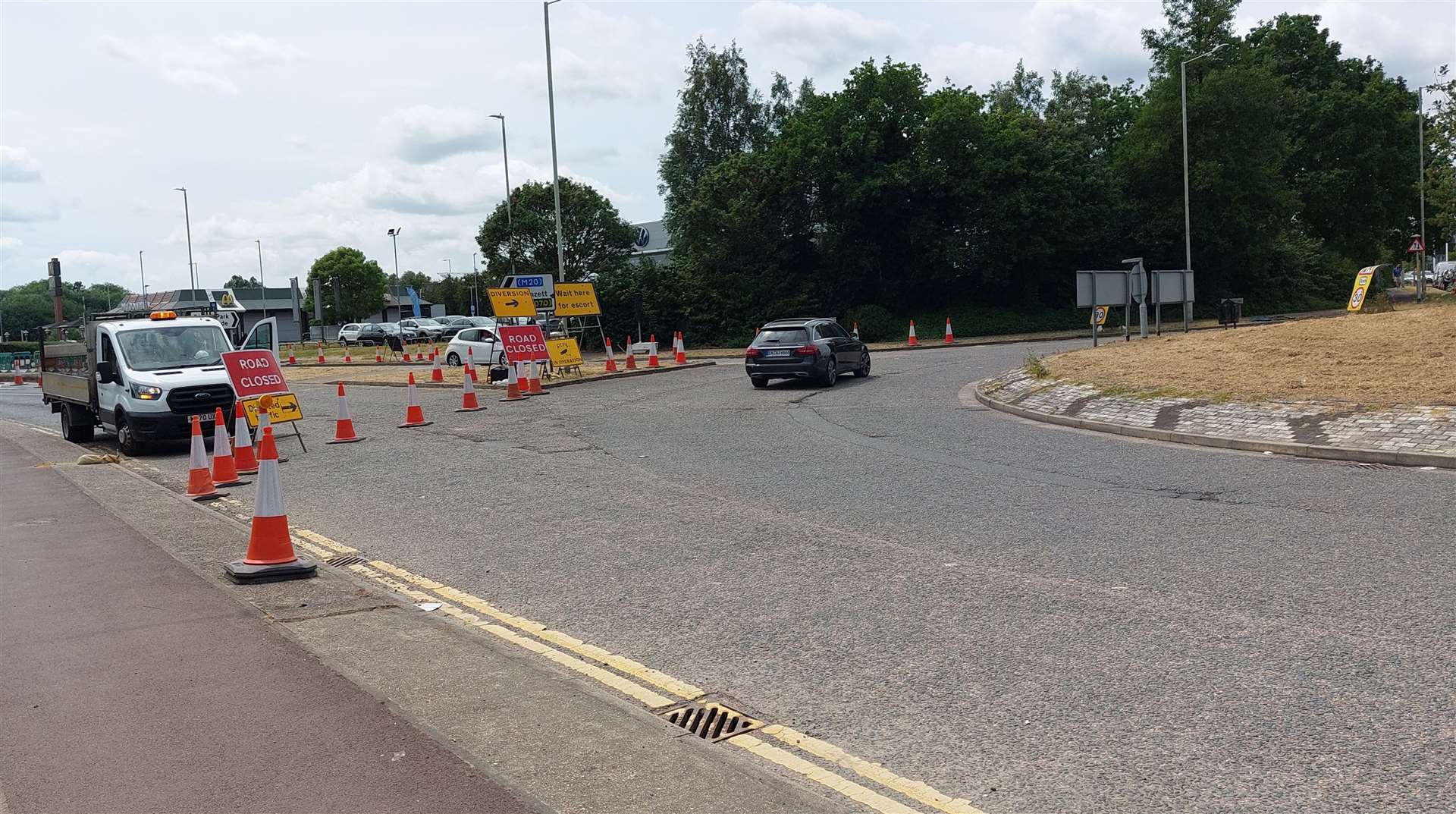 The Boulevard is currently closed from the Monument Way roundabout to the A2070