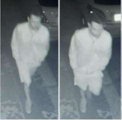 These CCTV images have been released of a man police believe could help in an arson investigation. Picture: Kent Police