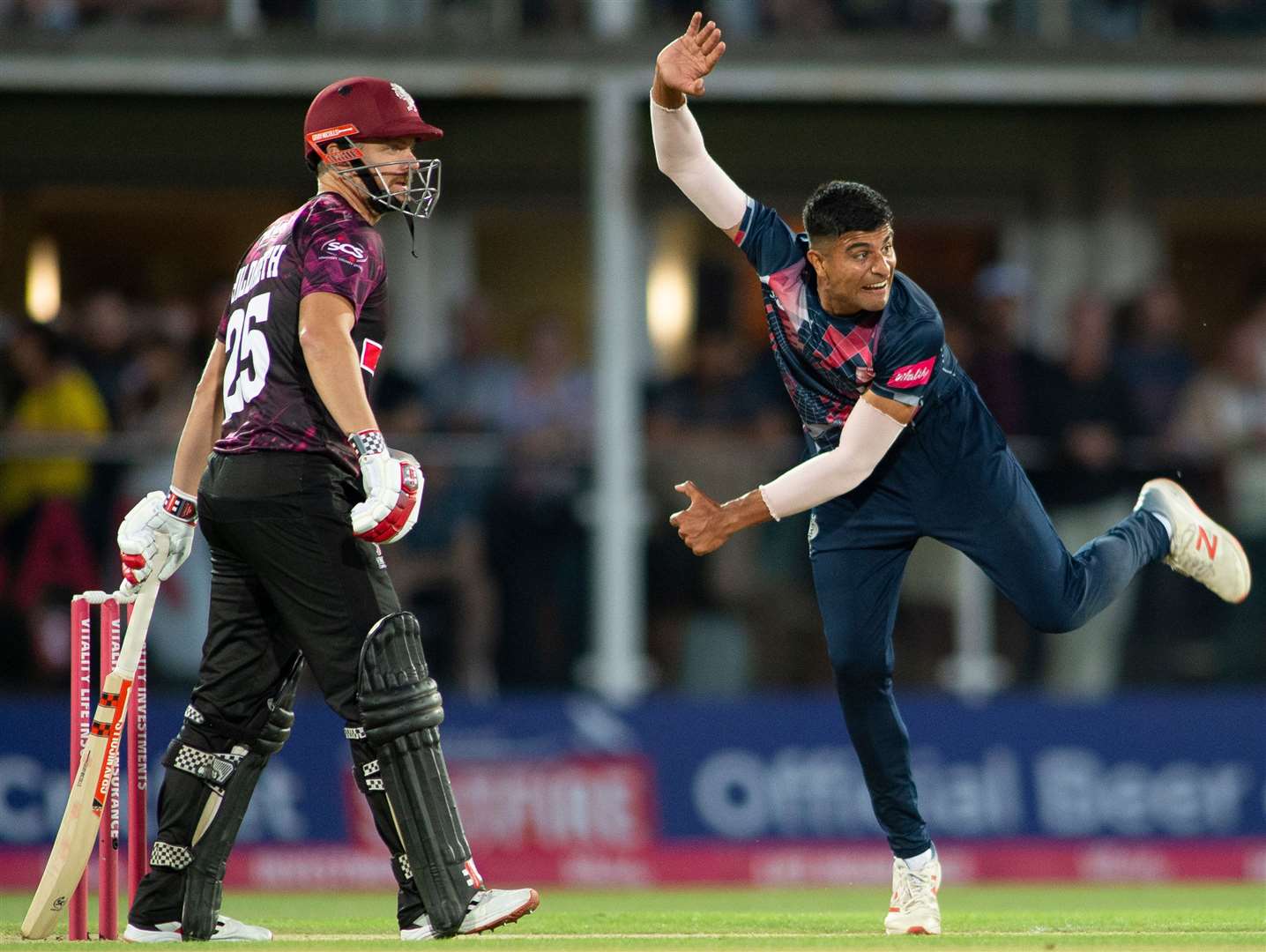 Kent's Imran Qayyum took figures of 5-21 against Somerset. Picture: Ady Kerry