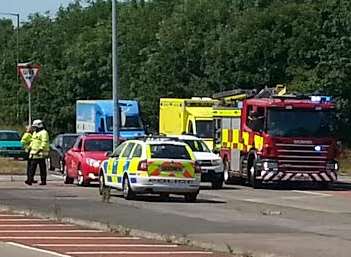 The scene of the slip-road crash in Whitstable