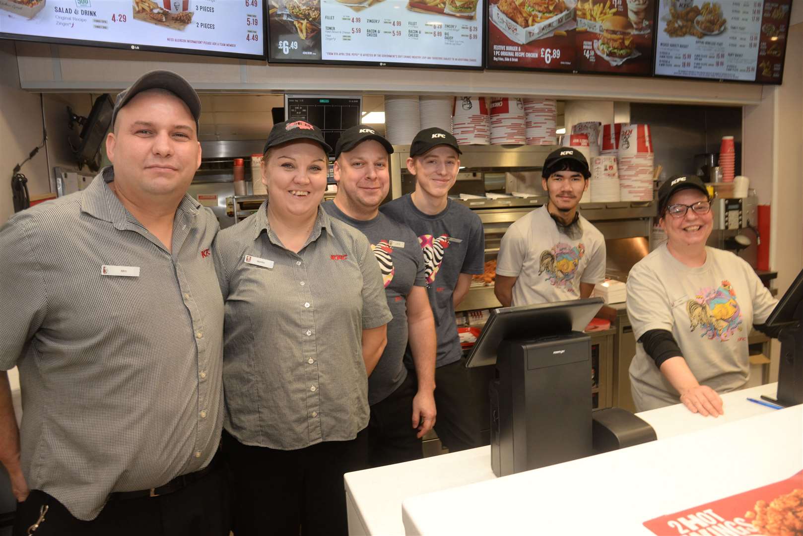 Miro Steficke and some of his team at the KFC in Sutton Road, Maidstone.