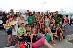 Homewood students and staff in front of Beijing's iconic birds' nest Olympic stadium