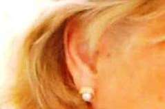One of the pearl earrings stolen in the Dymchurch jewel theft.