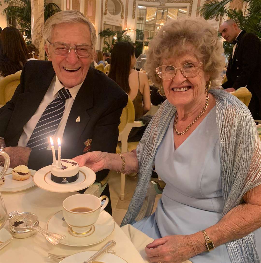 Leslie and Maureen Peters had afternoon tea at The Ritz in London. Picture: Jade Morley